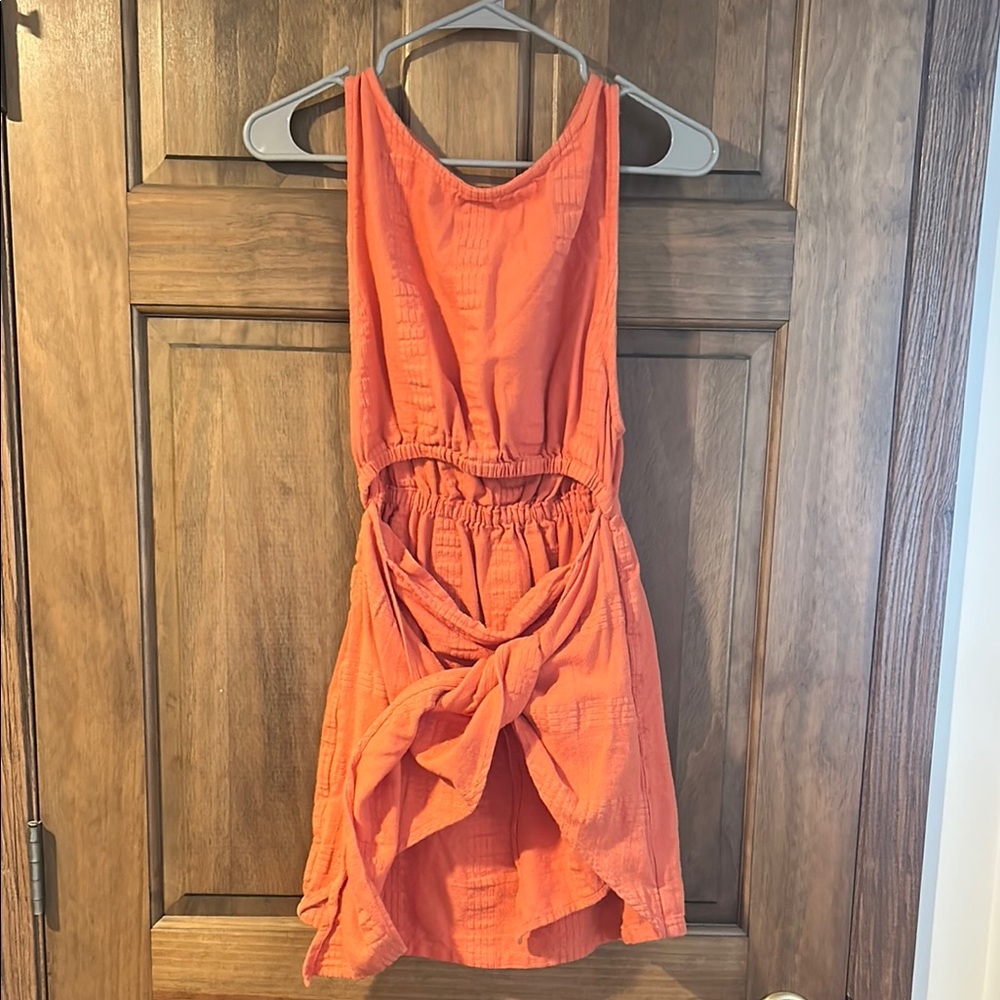Vibrant Orange Cutout Dress Free People